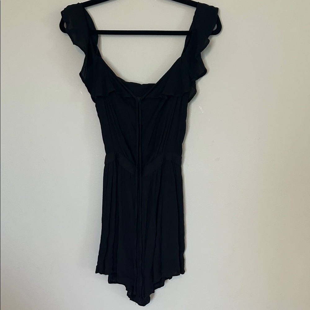 Hollister Black Romper with Ruffle Detail